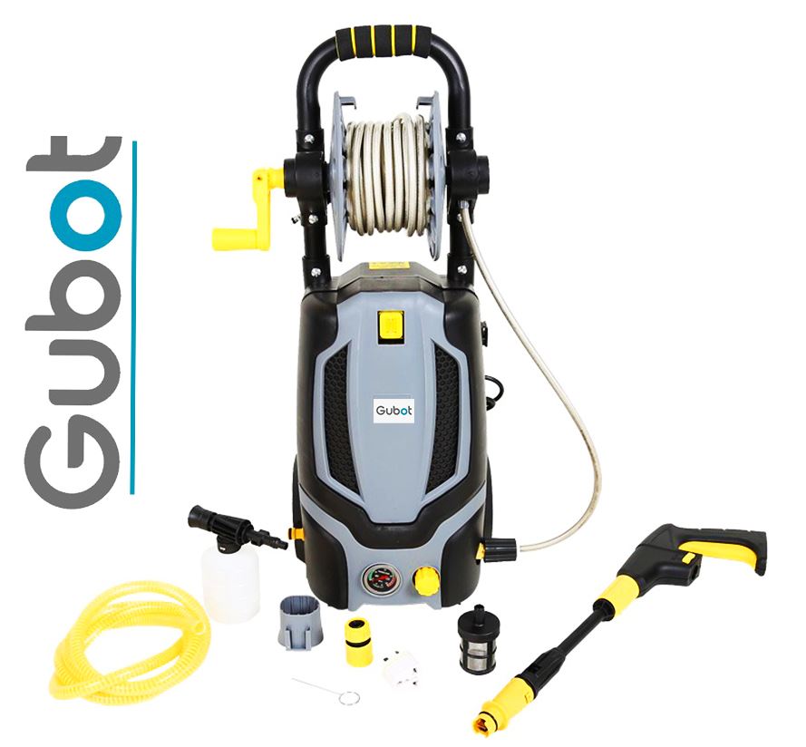 HIDROLAVADORA GUBOT 1800W 150 BAR PROFESIONAL INDUCCION CARRETE ENROLLABLE